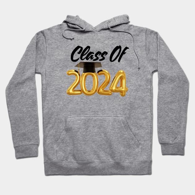 Foil Balloons Funny Graduation Party Class Of 2024 Hoodie by Tina